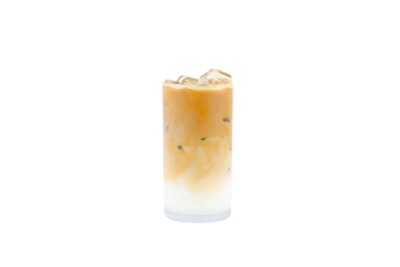 Ice cafe latte with a white background