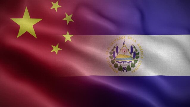 China El Salvador Flag Loop Background 4K