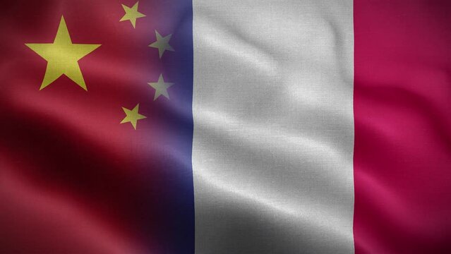 China France Flag Loop Background 4K