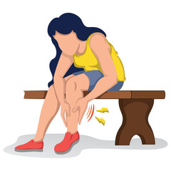 illustration person with symptoms of cramp, peripheral neuropathy, numbness and tingling. Ideal for educational materials and training