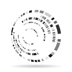 dynamic 3d circle black white background 