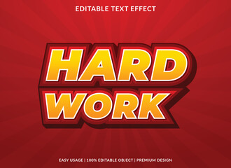 hard work text effect template use for business logo and brand