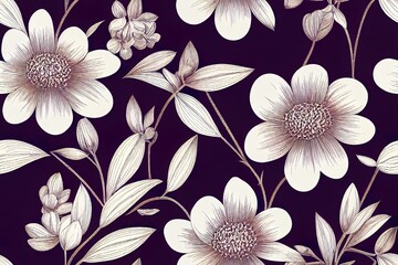 A beautiful seamless floral repeat for apparel design.