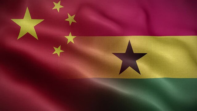 China Ghana Flag Loop Background 4K