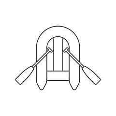 Rafting boat icon design. Rubber inflatable boat icon. isolated on white background. vector illustration