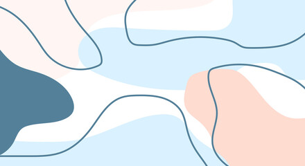 Fashion Stylish Templates with Organic Abstract Shapes and Line in Nude Pastel Colors Minimalist Background with Copy Space for Text or Message