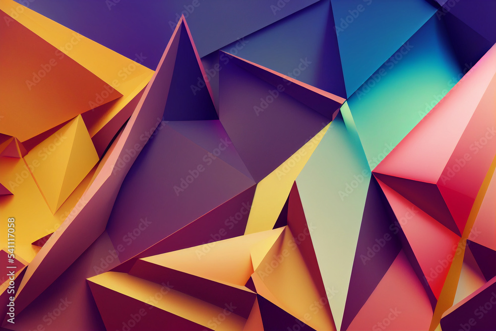Poster 3d background with gradient geometric shapes. cutout fluid shapes, color gradient layers. cutting pa