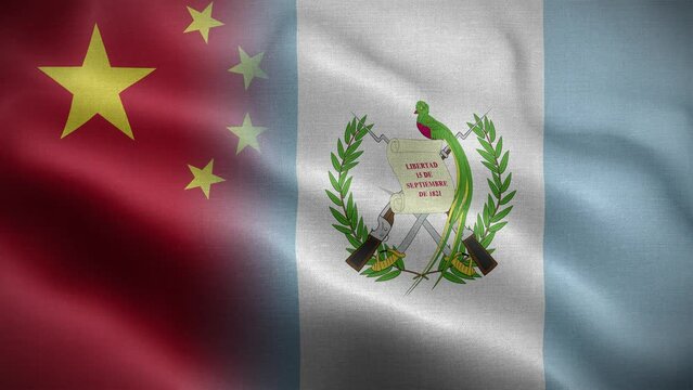 China Guatemala Flag Loop Background 4K
