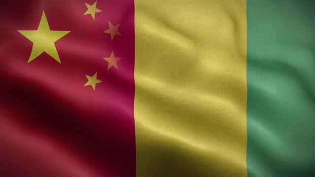 China Guinea Flag Loop Background 4K