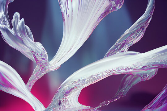 Background wallpaper fluid surfaces, particles, cybernetic, fluid particles, data sculpture, artificial organism, futuristic, abstract copy space banner mockup.