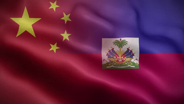 China Haiti Flag Loop Background 4K