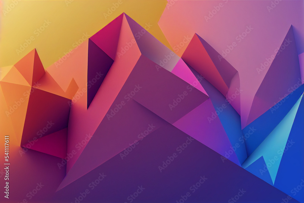 Poster 3d background with gradient geometric shapes. cutout fluid shapes, color gradient layers. cutting pa