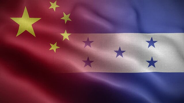 China Honduras Flag Loop Background 4K