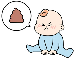 うんちを気張る赤ちゃん　ベビー1