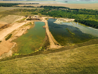 Sand landscape and process of mining and generating product