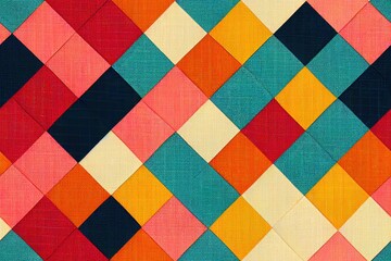 Gingham pattern set in blue, pink, orange yellow. Seamless floral vichy checked plaid backgrounds for gift wrapping, dress, skirt, digital paper, or other modern holiday textile or paper design.