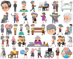 Collection of elderly people icons