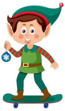 Cute elf cartoon character isolated