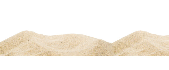 Close up pile sand dune isolated on white background  - 541120041