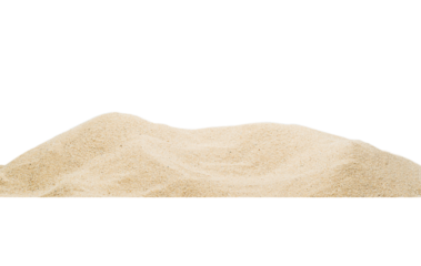 Close up pile sand dune isolated on white background 