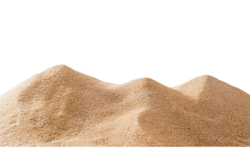 Close up pile sand dune isolated on white background 