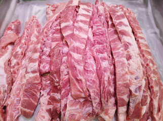 Fresh Pork Spare Rib. Raw pork ribs, Spare Ribs come from free range, high welfare pigs raised in the best farms. Piece of fresh raw meat Fresh pork parts clean and hygienic from local farms.