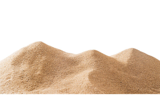Close up pile sand dune isolated on white background 