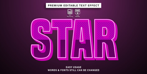 editable text effect star