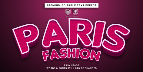 editable text effect paris fashion