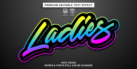 editable text effect ladies