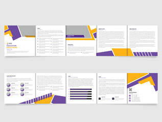 School admission Template square Fivefold brochure template printing and advertising. education admission Fivefold brochure template design 