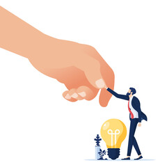 Big business shake hand with small business like big corporation recruitment best idea worker