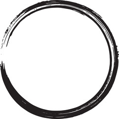 Black Enso Zen Brush Stroke Circle Illustration