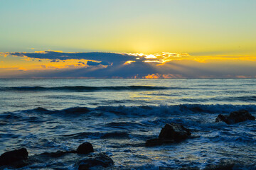 Fototapeta na wymiar Sunset at Ellwood Beach, Santa Barbara County