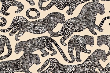 Abstract animal skin leopard seamless pattern design on women's top mockup. Jaguar, leopard, cheetah, panther fur. Seamless camouflage background for fabric, textile, design, cover, wrapping.