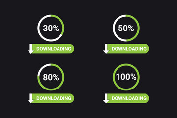 Downloading icons with progress line.