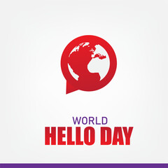 Vector illustration World Hello Day. Simple and Elegant Design