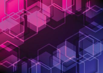Hi-tech Background with blue and purple hexagones,Abstract Hi-tech Background  hexagones pattern