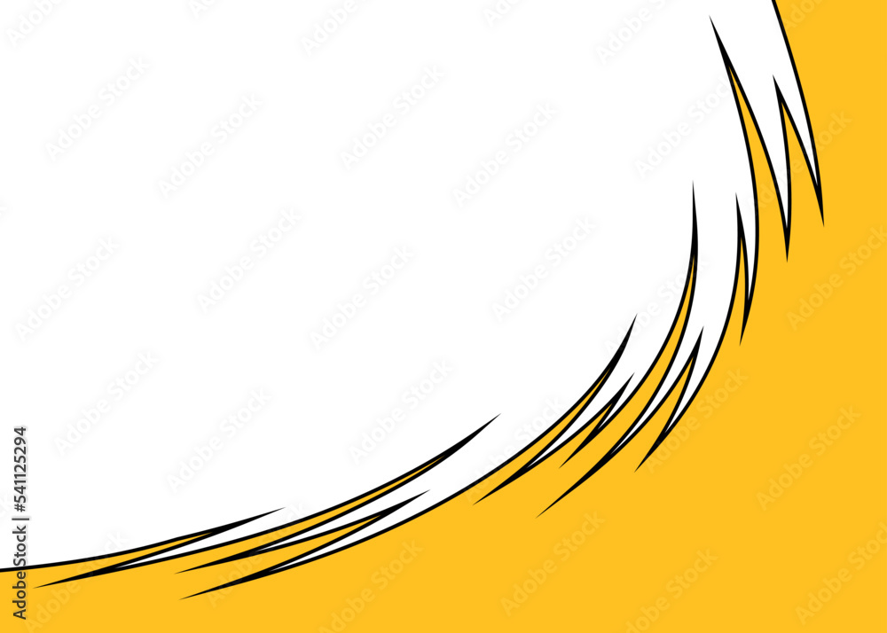 Poster abstract background with yellow curved spikes pattern and with some copy space area