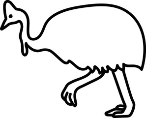 Hand drawn vector illustration cassowary