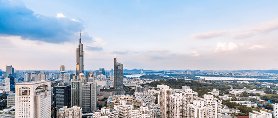 City CBD scenery of Zifeng Building in Nanjing, Jiangsu, China