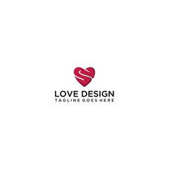 Letter S Love Logo Design, Brand Identity logos vector, modern logo, Logo Designs Vector Illustration Template