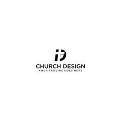 Letter D with Church logo design