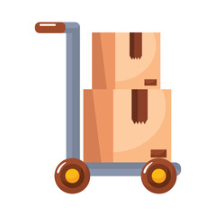 delivery boxes in cart