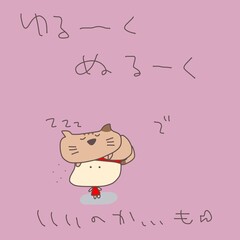 頭の上で寝てるネコ

