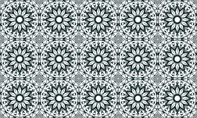 Fototapeta premium Seamless repeated pattern design. Women's long dress pattern design, vector vintage art illustration