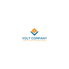 Letter V and home electricity logo design