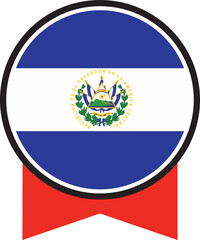 El Salvador flag background with cloth texture.El Salvador Flag vector illustration eps10. - Vector