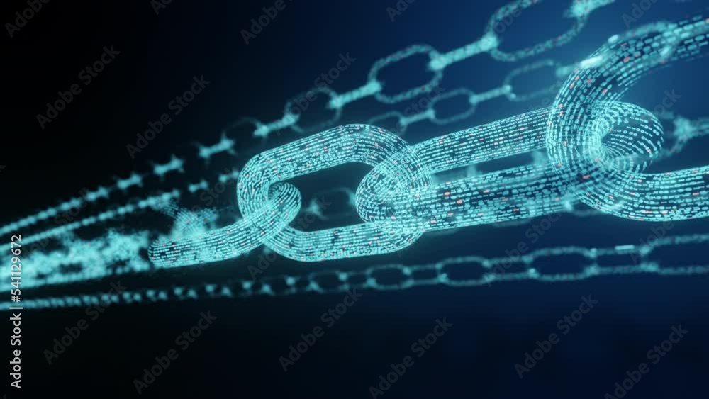 Poster block chain concept - chain consists of network connections.block chain.crypto currency,cryptocurren