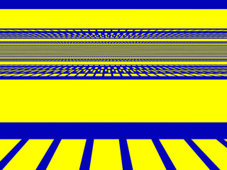 Shapes, forms, lines, yellow and blue background